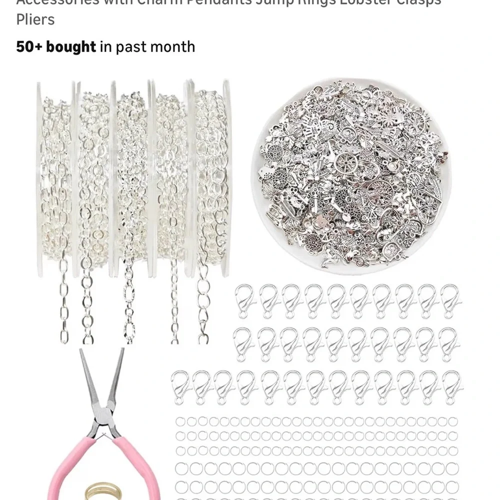 DIY Jewelry Craft Kit with Pink Handled Pliers
